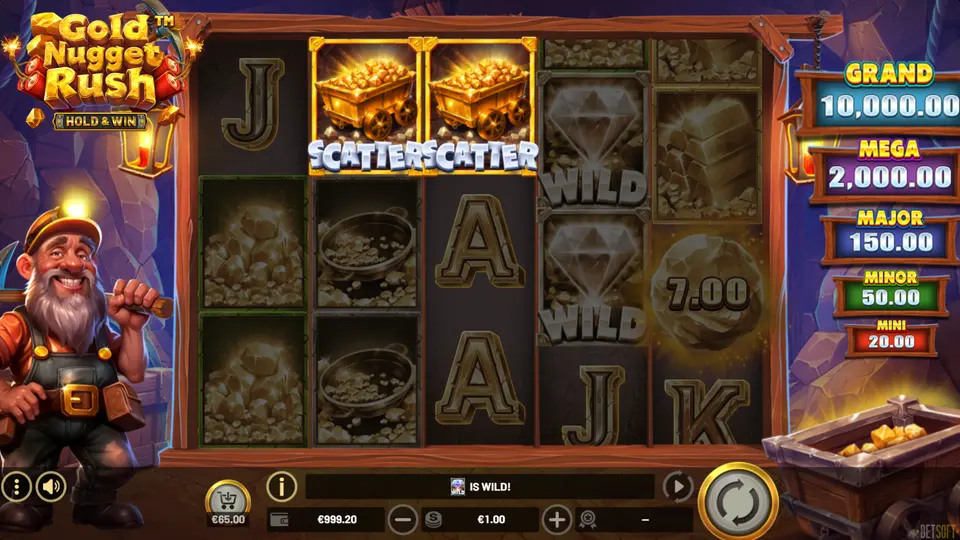 Hold & Win Feature grid with locked MINI, MINOR and MAJOR BONUS coins and respin counter